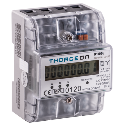 3-Phase DIN Energy Meter GEN2 80A RS485 MID certificate THORGEON